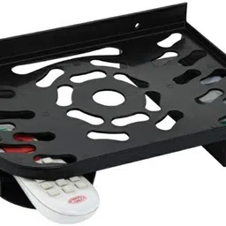 bikauaa Setup Box Stand / Set Top Box Holder / WIFI Router Stand with Two Remote Holder Plastic Wall Shelf-picture-32