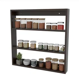 woodsy wonders Containers Kitchen Rack WALL SHELF BROWN KITCHEN RACK Wood image 3