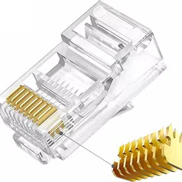 EXPERTRONICS RJ45 Cat6 Pass Through Connector RJ45 Ends Cat6 8P8C - 100 Pcs Pack Network Interface Card image 3