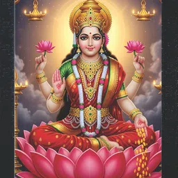 mk maart Lakshmi Mata Photo Frame, God Frame,Home Decor, Black Frame (9 X 12 inch) Religious Frame-picture-13