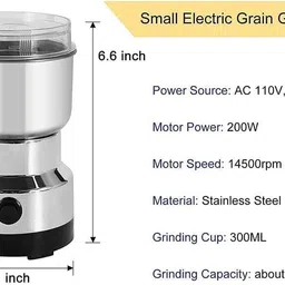 granthi enterprise Multifunctional Grinder Machine Coffee Beans Electric Grinder & Coffee Maker 200 W Mixer Grinder image 3