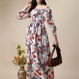 sheetal associates Women Fit and Flare Multicolor Maxi/Full Length Dress image 3