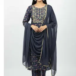 poshpinz Pack of 3 Women Printed, Embroidered Cotton Blend Anarkali Kurta-picture-20