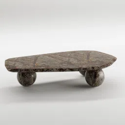 ziba homes Distorted Marble Coffee Table In Rainforest Dark Brown Colour image 4