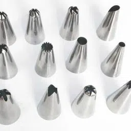 biway 12 pcs. Cake Decorating Tool set Frosting Icing Piping Bag Tips with Steel Nozzles. Kitchen Tool Set image 3