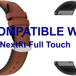 ACM WSM33U20BRGY1310 Pack of 2 Watch Strap Leather Silicone 20mm for Evolves Nextfit Full Touch Smartwatch (Brown/Grey) Smart Watch Strap-image-57