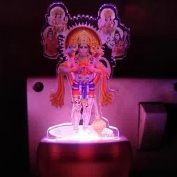 Hanuman JI Magic Night Lamp 3D Beautiful Illumination Automatic on/Off Smart Sensor for Bedroom with 7 Color LED Changing Light Night Lamp Table Lamp-image-25