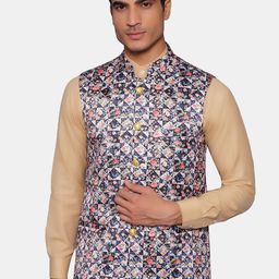 Wintage Men Multicoloured Printed Nehru Jacket-picture-22