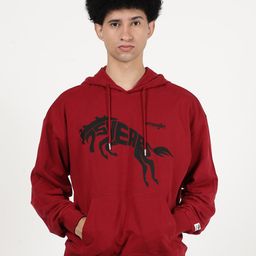 Wrangler Men Red Printed Hooded Cotton Sweatshirt-picture-1