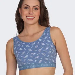 POOJA RAGENEE Pack Of 3 Floral Printed Sports Bra Rapid-Dry Skin Breathable & Comfortable image 4