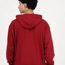 Wrangler Men Red Printed Hooded Cotton Sweatshirt image 2