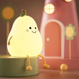 zinglu Silicone Pear Rechargeable Led Table Lamp | Guava lamp | Cute Silicone lamp Night Lamp image 1