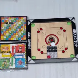 shaad top 20X20 INCH NEW LOOK CARROM BOARD WITH CRISTAL COINS AND DISCO PDER 50 cm Carrom Board-picture-35