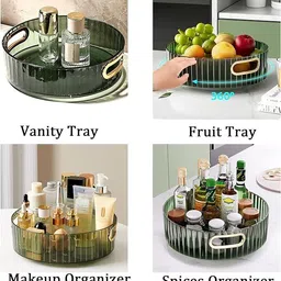 btop Plastic Multi-Purpose 360° Rotating Organizer Tray Space-Saving Kitchen & Pantry Tray Storage Basket image 3
