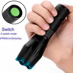 New Rechargeable High Power Super LED Bright Heavy Duty Waterproof Metal Body 4 hrs Torch Emergency Light-image-1