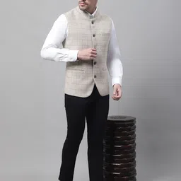 cantabil Checkered Men Waistcoat image 5