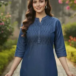 apro Women Solid, Self Design Pure Cotton Straight Kurta-picture-18