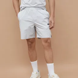 Solid Men Grey Sports Shorts-image-9