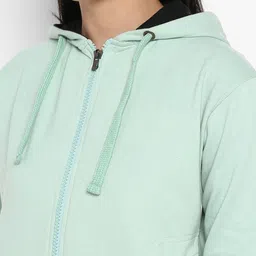alan jones Women Full Sleeve Solid Hooded Sweatshirt image 2