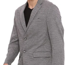 basics Men Self Design Single Breasted Casual Blazer image 4
