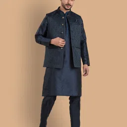 trends of ethnic Self Design Men Waistcoat image 4