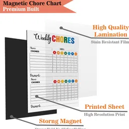 inkdotpot Magnetic Whiteboard Weekly Chores Routine Planner Chore Chart Refrigerator image 4