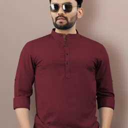 vebnor Men Self Design Jacquard Straight Kurta-picture-19