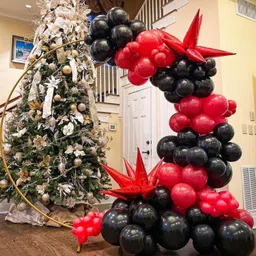 party junction Solid Black Red Mettalic Ballon Balloon image 4