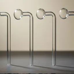 wishingbell natural 6 inch Bend Glass Oil Burner Pipe Transparent (Pack of 4) Borosilicate Glass Inside Fitting Hookah Mouth Tip image 1