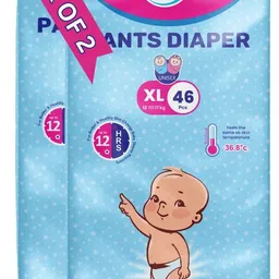 Baby Diaper Pants | Super Absorbent- Crisscross Top Layer | 12-17 KG | Pack of 2 - XL-image-3