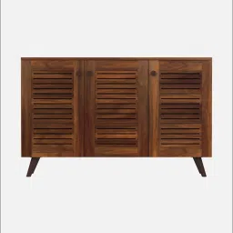 bluewud Carlem Shoe Cabinet In Brown Maple Colour image 4