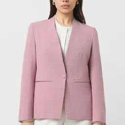 van heusen Women Checkered Single Breasted Formal Blazer-picture-14