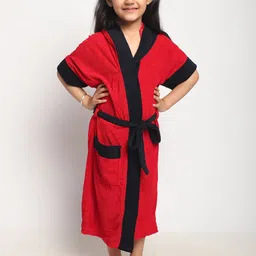 elevanto RED-NAVY Medium Bath Robe-picture-14