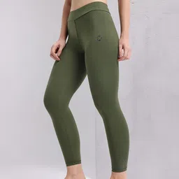 hrx by hrithik roshan Solid Women Green Tights image 3