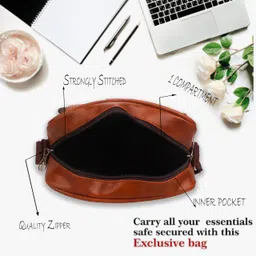 azad Men & Women Tan Messenger Bag image 4