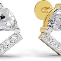 Sparkles Certified Lab Grown Diamond Yellow Gold 14kt Stud Earring image 3