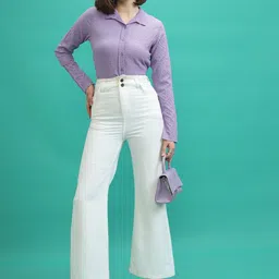 tokyo talkies Women Regular Fit Self Design Spread Collar Casual Shirt image 3