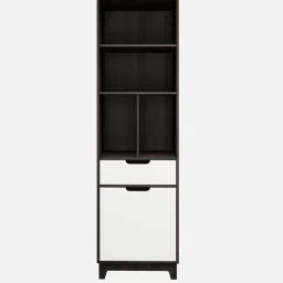 crystal furnitech Allie Bookshelf in Dark Walnut & Frosty White Colour image 4