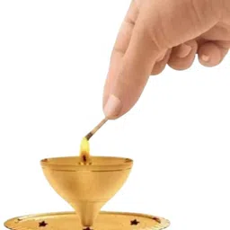 twilight Akhand Jyot Brass Diya with Borosilicate Glass Cover for Puja and Home Decor Brass, Glass Table Diya image 3