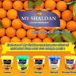 my shaldan Lemon, Orange Air Freshner With Natural Citrus Oil ( 80gm, Pack of 2 ) Portable Car Air Purifier image 2