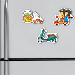 ARTBUG 3 Pieces Red & Green Printed Decorative Magnets-picture-14