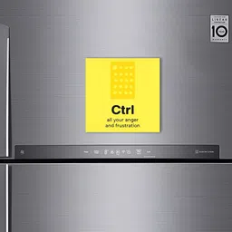 ARTBUG Yellow Ctrl all your anger and frustration Decorative Fridge Magnet-picture-23