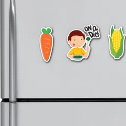 ARTBUG Green & Yellow 3 Pieces Printed MDF Wood Decorative Fridge Magnets-picture-32