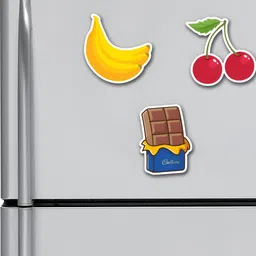 ARTBUG Red & Yellow 3 Pieces Printed MDF Wood Decorative Fridge Magnets-picture-27