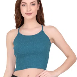 jovo Party Sleeveless Self Design Women Dark Blue Top-picture-40