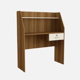 sivom Tron Hutch Desk in Lyon Teak & White Colour image 4