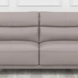 durian Perry Leather 3 Seater In Grey Colour image 1