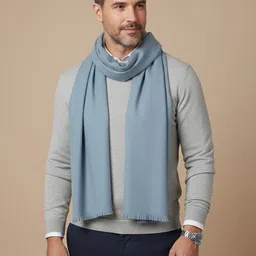 muffly Solid Pure Wool Men Grey Stole image 3