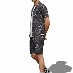 rich vibe Shirt Regular Shorts Co-ords Set image 3
