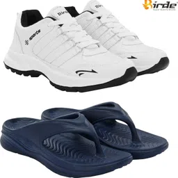 birde Stylish Combo Pack of 2 Lightweight Gym, Running Shoes With Slippers Walking Shoes For Men-picture-32